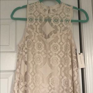 Country Cream Lace Midi Dress